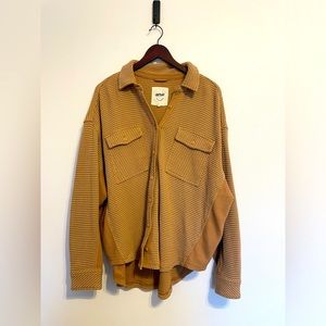 Aerie Lumberjane Waffle Shirt in Sand - Collared and Size Small
